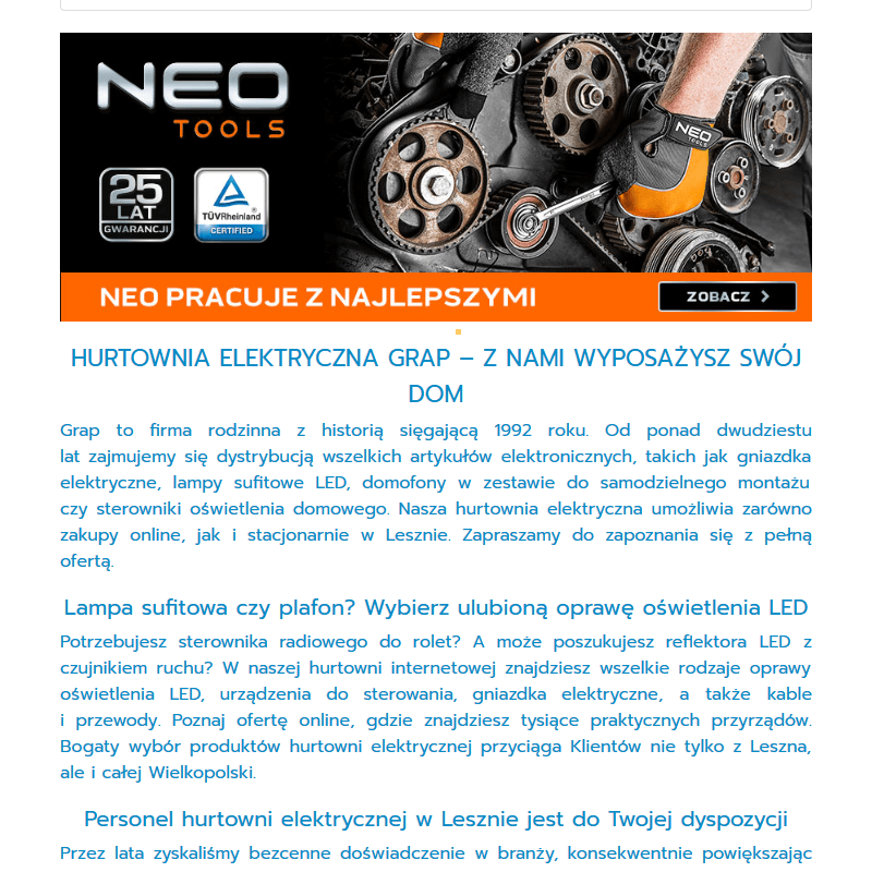 Hurtownia elektryczna w Lesznie