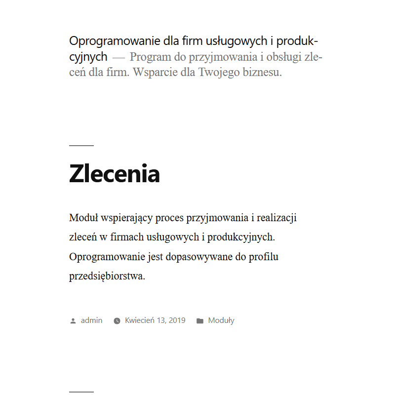 Rozszerzenie do obsługi zleceń